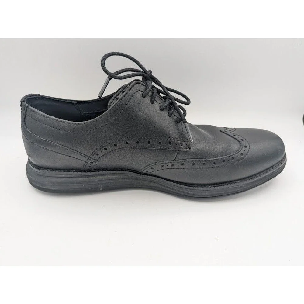 Cole Haan Original Grand Remastered Wingtip Oxford Men 9.5W Black Leather Shoes